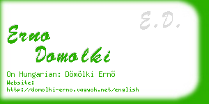 erno domolki business card